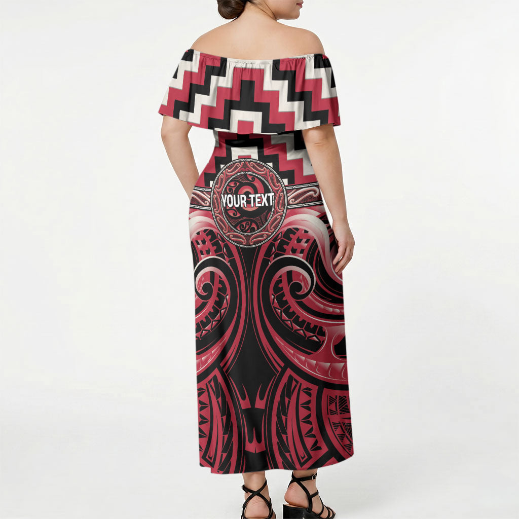 Aotearoa Ngai Te Rangi Personalised Off Shoulder Maxi Dress Maori Iwi Poutama Puhoro Tattoo