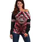 Aotearoa Ngai Te Rangi Personalised Off Shoulder Sweater Maori Iwi Poutama Puhoro Tattoo