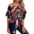 Aotearoa Ngai Te Rangi Personalised Off Shoulder Wrap Waist Top Maori Iwi Poutama Puhoro Tattoo
