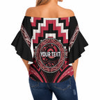 Aotearoa Ngai Te Rangi Personalised Off Shoulder Wrap Waist Top Maori Iwi Poutama Puhoro Tattoo