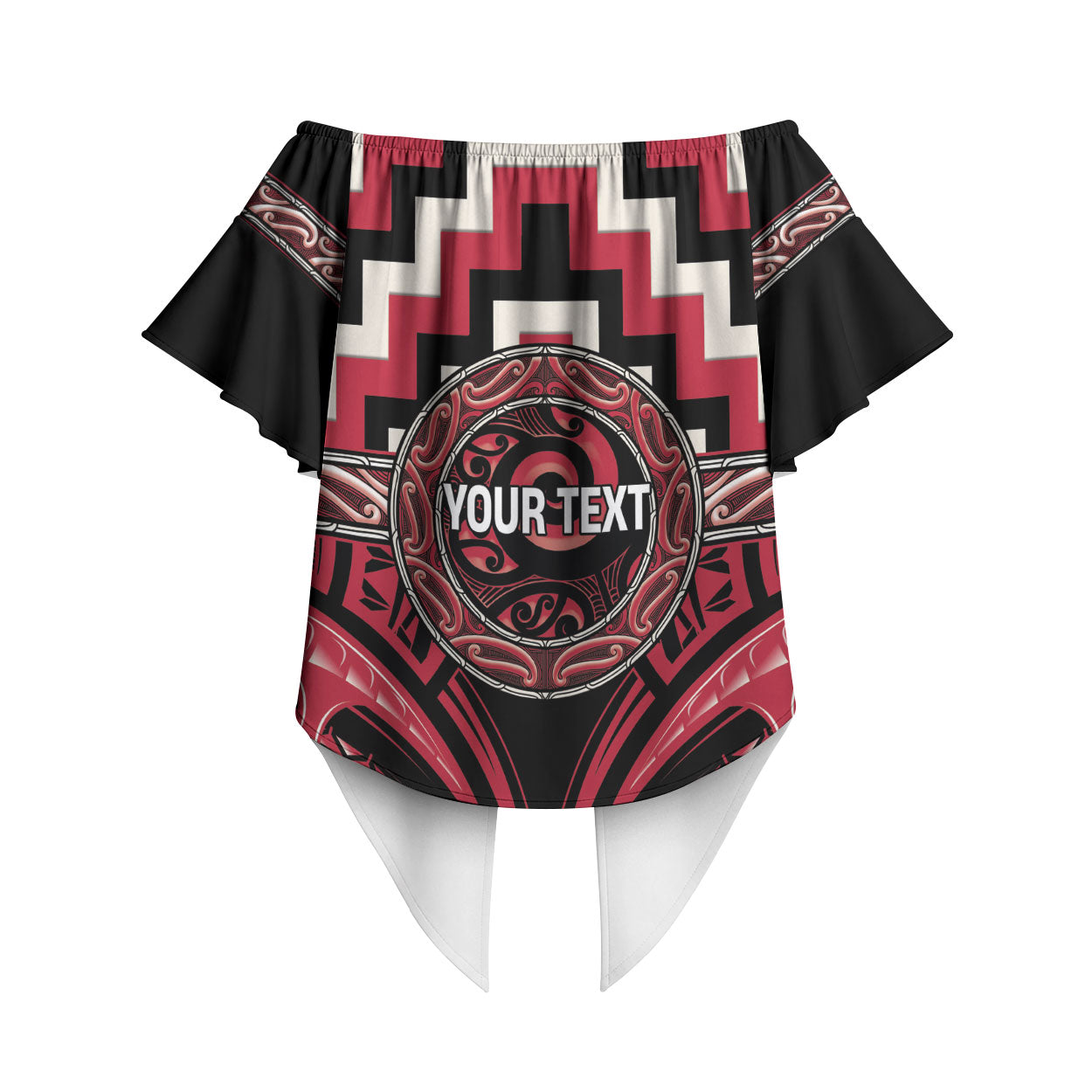 Aotearoa Ngai Te Rangi Personalised Off Shoulder Wrap Waist Top Maori Iwi Poutama Puhoro Tattoo
