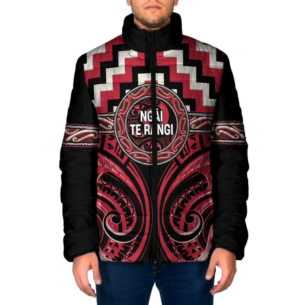 Aotearoa Ngai Te Rangi Personalised Padded Jacket Maori Iwi Poutama Puhoro Tattoo