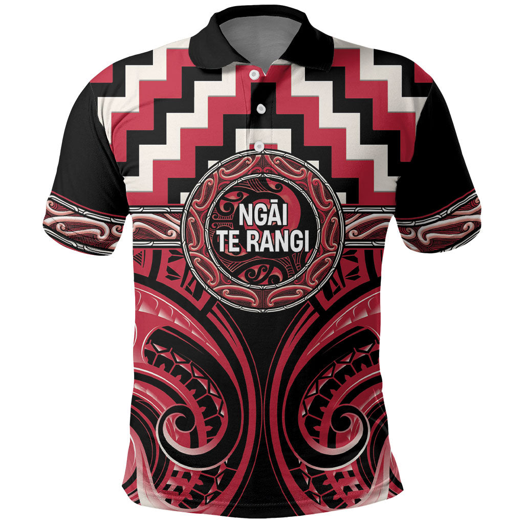 Aotearoa Ngai Te Rangi Personalised Polo Shirt Maori Iwi Poutama Puhoro Tattoo