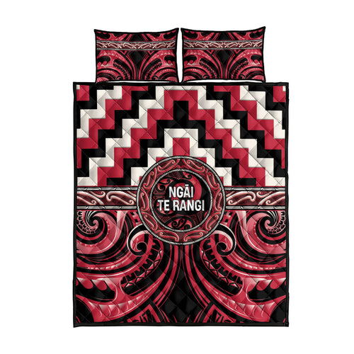 Aotearoa Ngai Te Rangi Quilt Bed Set Maori Iwi Poutama Puhoro Tattoo