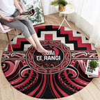 Aotearoa Ngai Te Rangi Round Carpet Maori Iwi Poutama Puhoro Tattoo