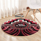 Aotearoa Ngai Te Rangi Round Carpet Maori Iwi Poutama Puhoro Tattoo