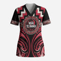 Aotearoa Ngai Te Rangi Personalised Scrub Top Maori Iwi Poutama Puhoro Tattoo