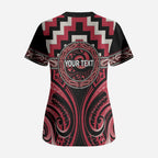Aotearoa Ngai Te Rangi Personalised Scrub Top Maori Iwi Poutama Puhoro Tattoo