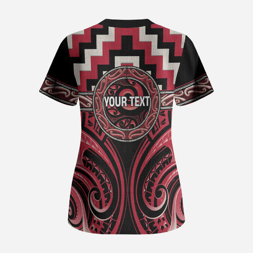 Aotearoa Ngai Te Rangi Personalised Scrub Top Maori Iwi Poutama Puhoro Tattoo