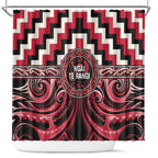 Aotearoa Ngai Te Rangi Shower Curtain Maori Iwi Poutama Puhoro Tattoo