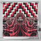 Aotearoa Ngai Te Rangi Shower Curtain Maori Iwi Poutama Puhoro Tattoo
