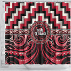 Aotearoa Ngai Te Rangi Shower Curtain Maori Iwi Poutama Puhoro Tattoo