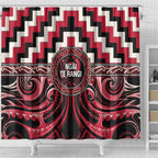 Aotearoa Ngai Te Rangi Shower Curtain Maori Iwi Poutama Puhoro Tattoo