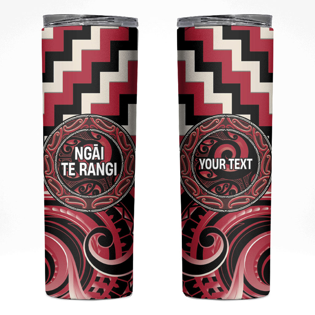 Aotearoa Ngai Te Rangi Personalised Skinny Tumbler Maori Iwi Poutama Puhoro Tattoo