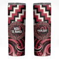 Aotearoa Ngai Te Rangi Personalised Skinny Tumbler Maori Iwi Poutama Puhoro Tattoo