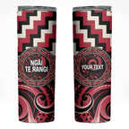 Aotearoa Ngai Te Rangi Personalised Skinny Tumbler Maori Iwi Poutama Puhoro Tattoo