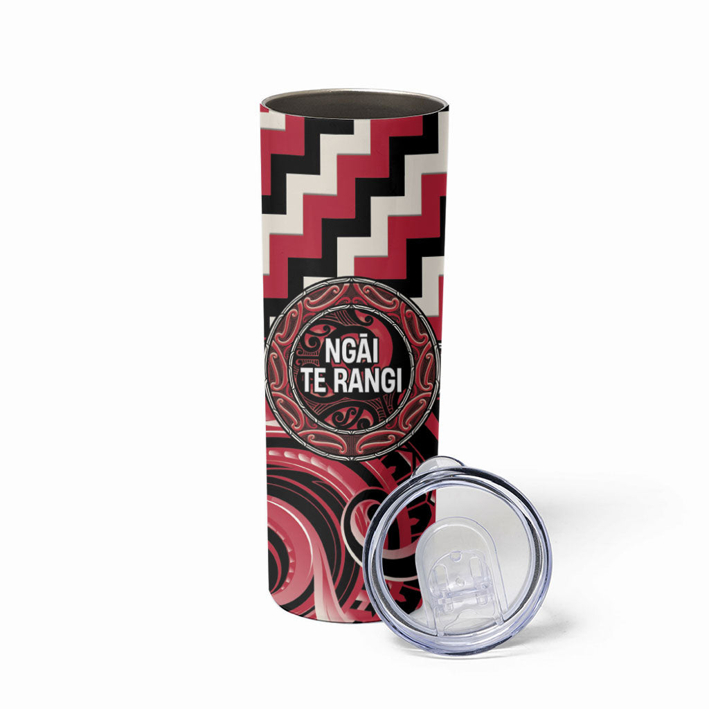 Aotearoa Ngai Te Rangi Personalised Skinny Tumbler Maori Iwi Poutama Puhoro Tattoo