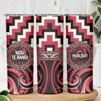 Aotearoa Ngai Te Rangi Personalised Skinny Tumbler Maori Iwi Poutama Puhoro Tattoo