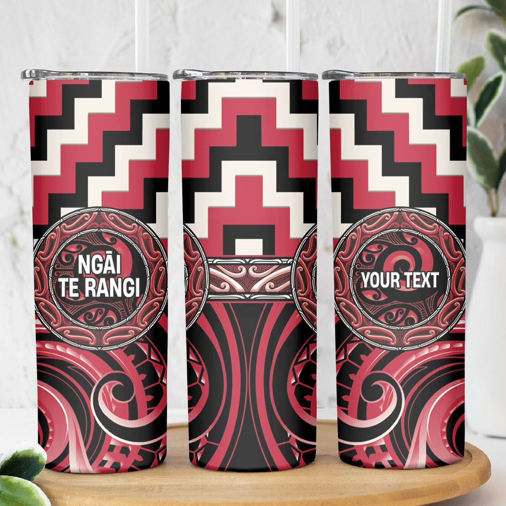 Aotearoa Ngai Te Rangi Personalised Skinny Tumbler Maori Iwi Poutama Puhoro Tattoo