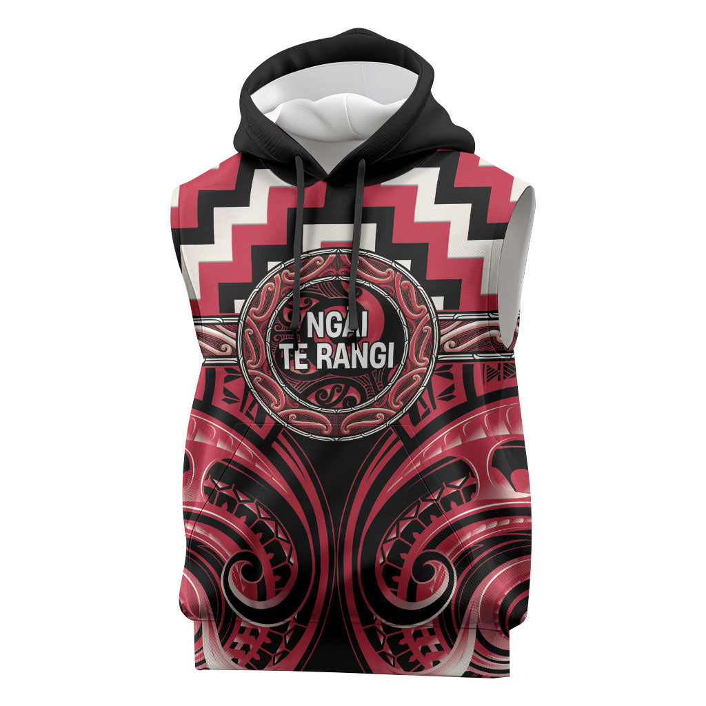 Aotearoa Ngai Te Rangi Personalised Sleeveless Hoodie Maori Iwi Poutama Puhoro Tattoo