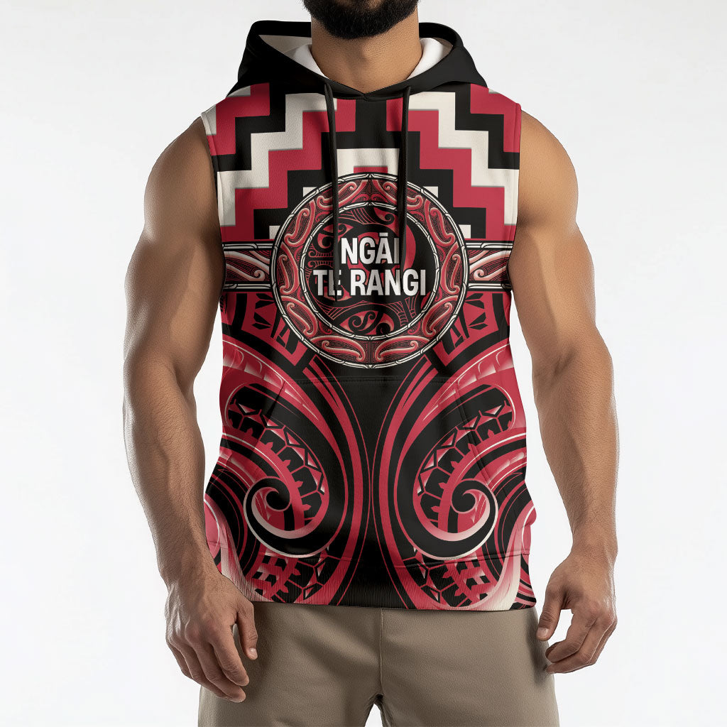 Aotearoa Ngai Te Rangi Personalised Sleeveless Hoodie Maori Iwi Poutama Puhoro Tattoo