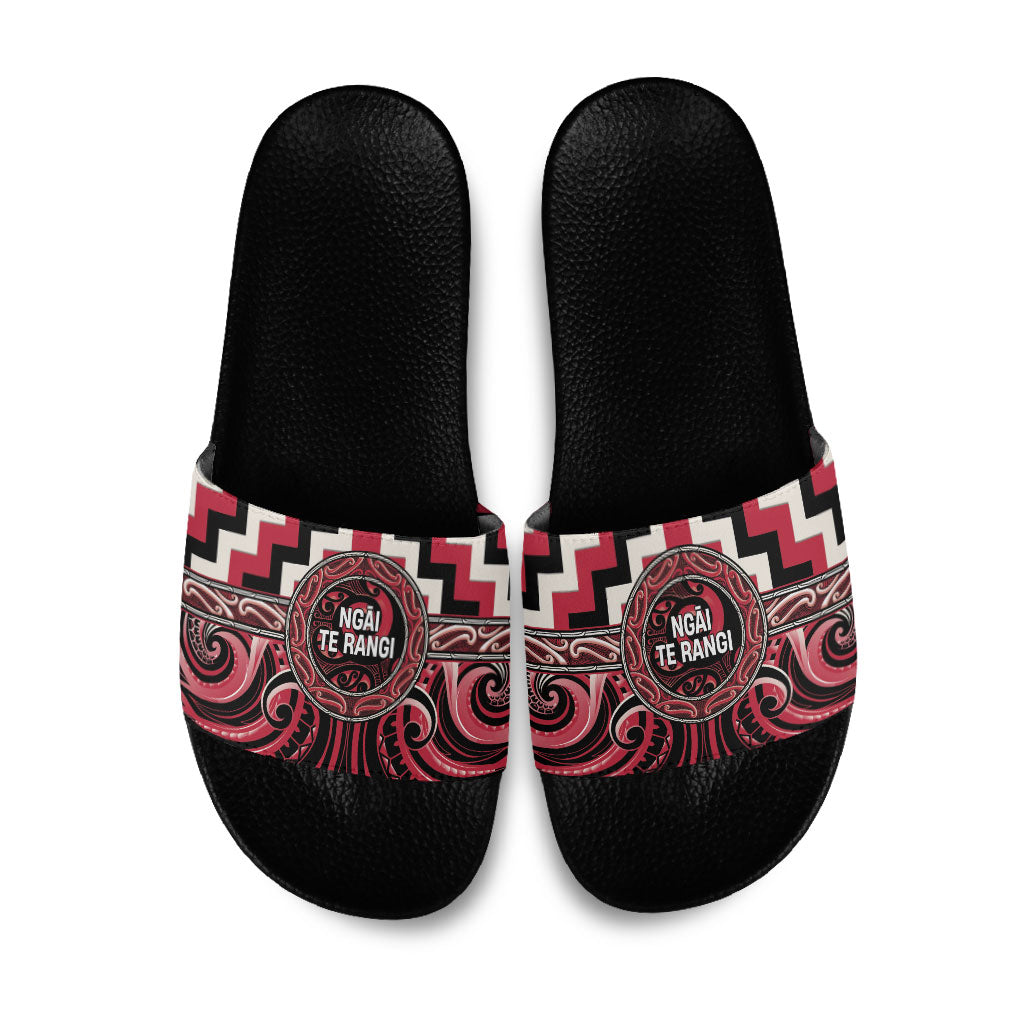 Aotearoa Ngai Te Rangi Slide Sandals Maori Iwi Poutama Puhoro Tattoo