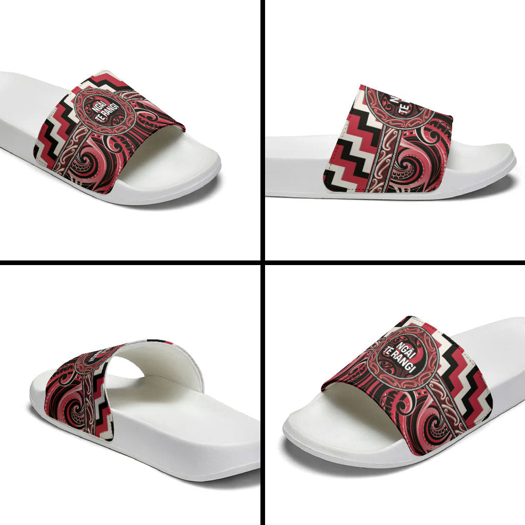 Aotearoa Ngai Te Rangi Slide Sandals Maori Iwi Poutama Puhoro Tattoo