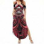 Aotearoa Ngai Te Rangi Personalised Summer Maxi Dress Maori Iwi Poutama Puhoro Tattoo