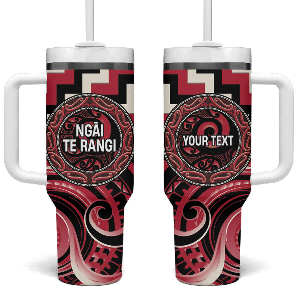 Aotearoa Ngai Te Rangi Personalised Tumbler With Handle Maori Iwi Poutama Puhoro Tattoo