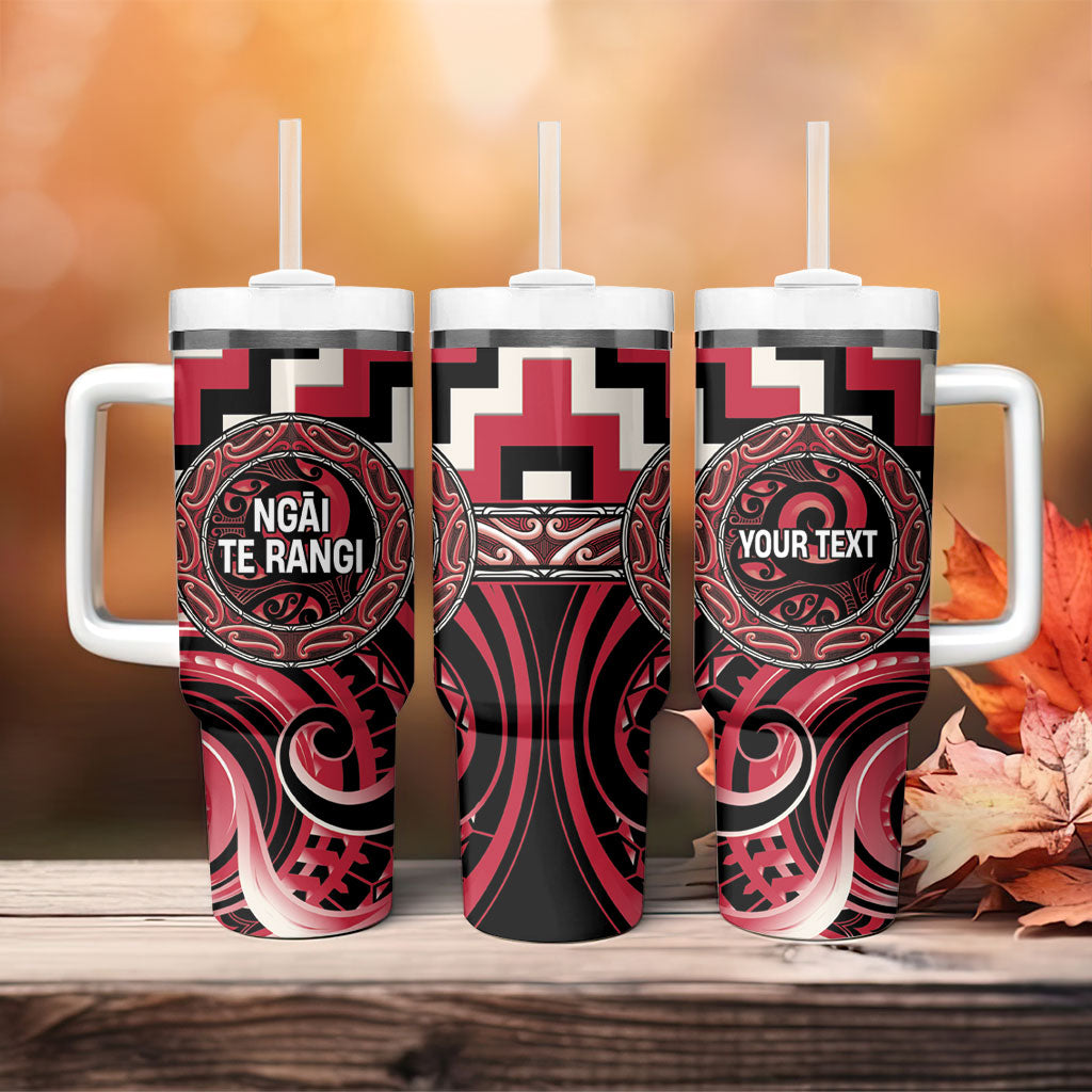 Aotearoa Ngai Te Rangi Personalised Tumbler With Handle Maori Iwi Poutama Puhoro Tattoo