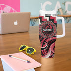 Aotearoa Ngai Te Rangi Personalised Tumbler With Handle Maori Iwi Poutama Puhoro Tattoo