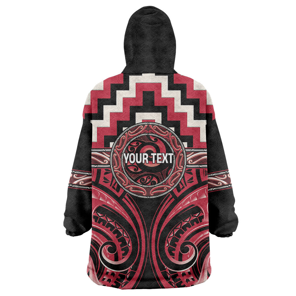 Aotearoa Ngai Te Rangi Personalised Wearable Blanket Hoodie Maori Iwi Poutama Puhoro Tattoo