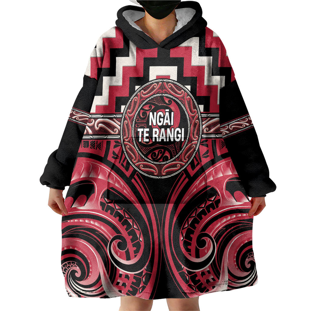 Aotearoa Ngai Te Rangi Personalised Wearable Blanket Hoodie Maori Iwi Poutama Puhoro Tattoo