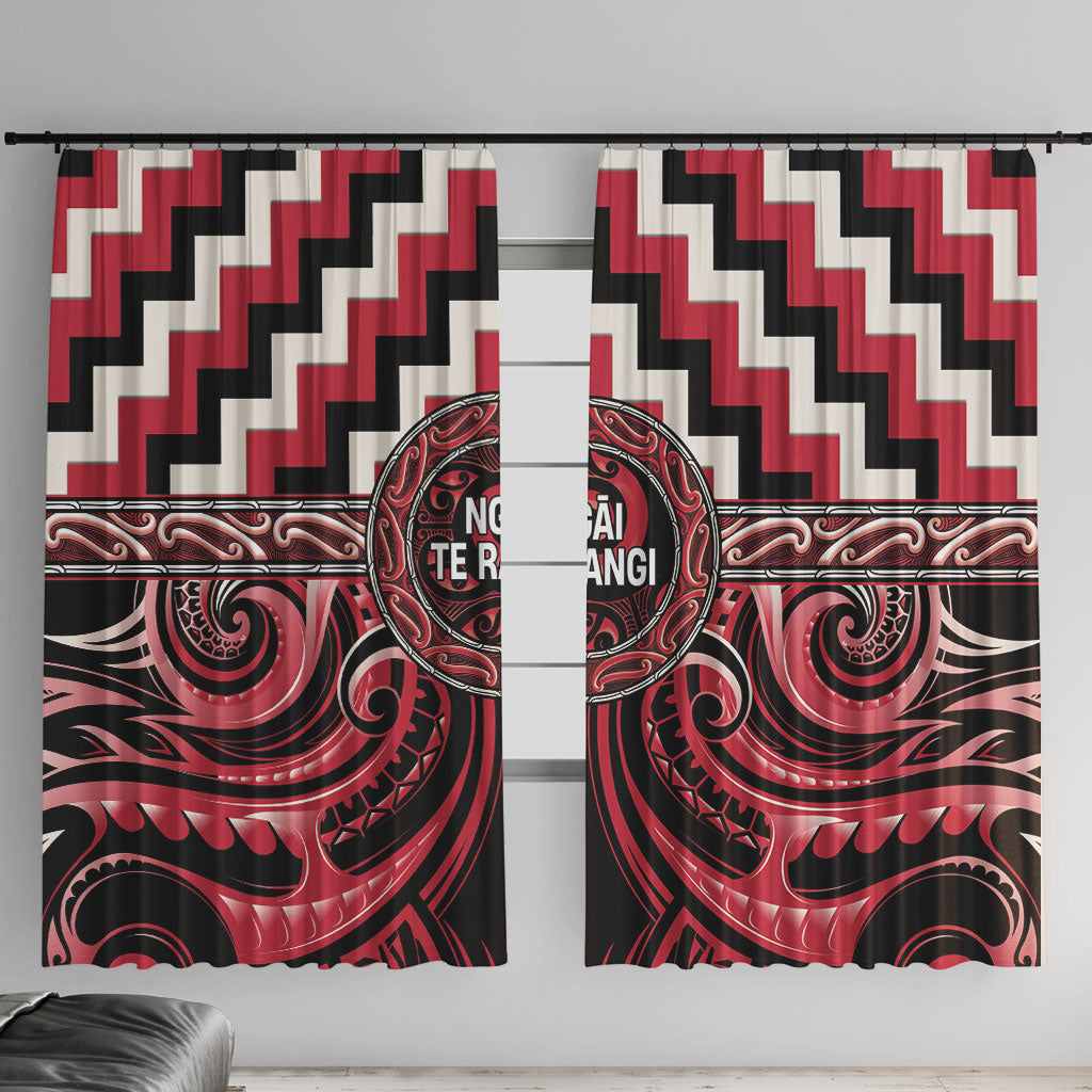 Aotearoa Ngai Te Rangi Window Curtain Maori Iwi Poutama Puhoro Tattoo