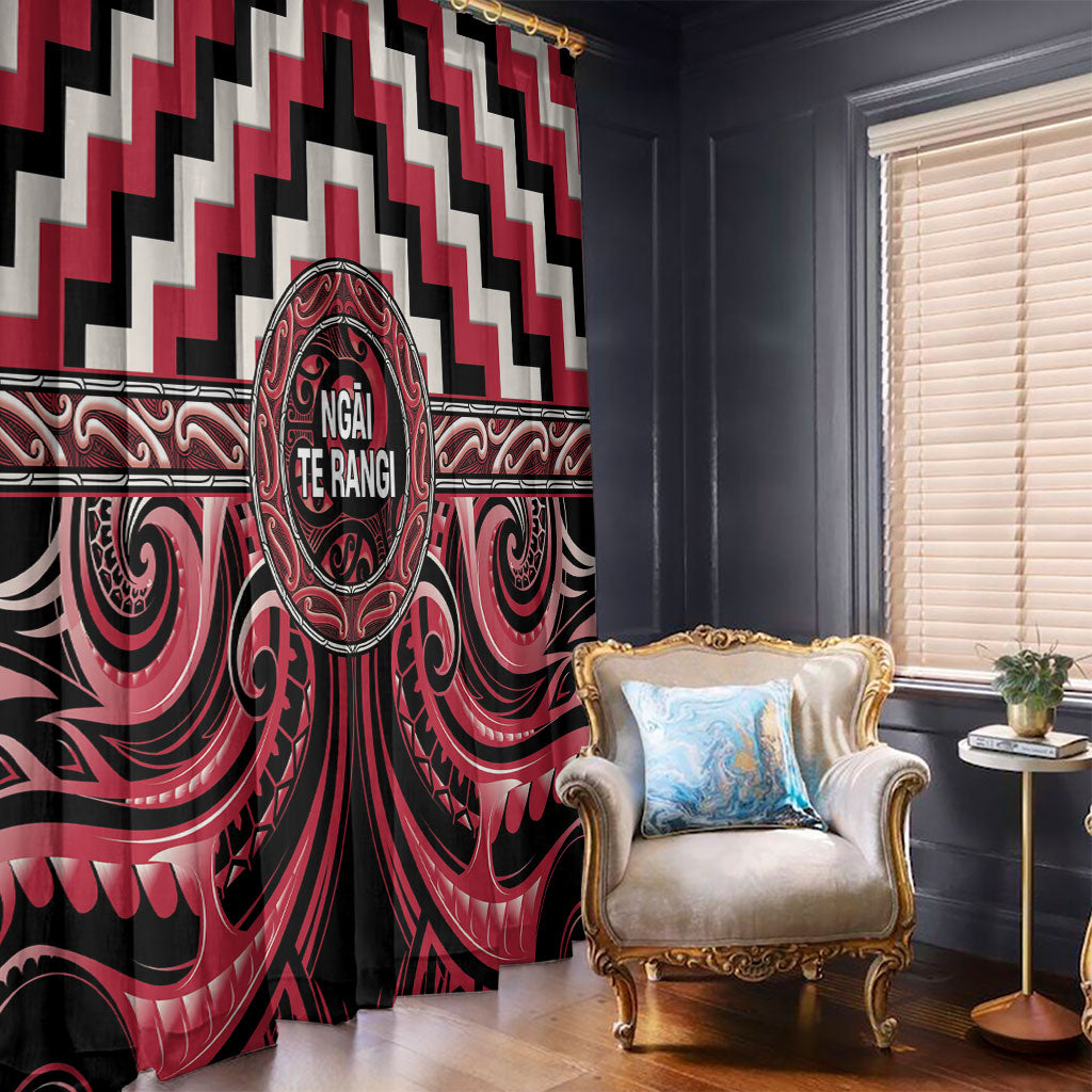 Aotearoa Ngai Te Rangi Window Curtain Maori Iwi Poutama Puhoro Tattoo