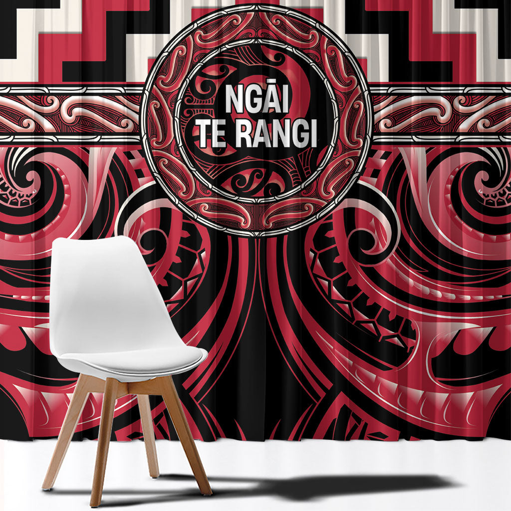 Aotearoa Ngai Te Rangi Window Curtain Maori Iwi Poutama Puhoro Tattoo