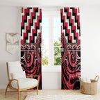 Aotearoa Ngai Te Rangi Window Curtain Maori Iwi Poutama Puhoro Tattoo