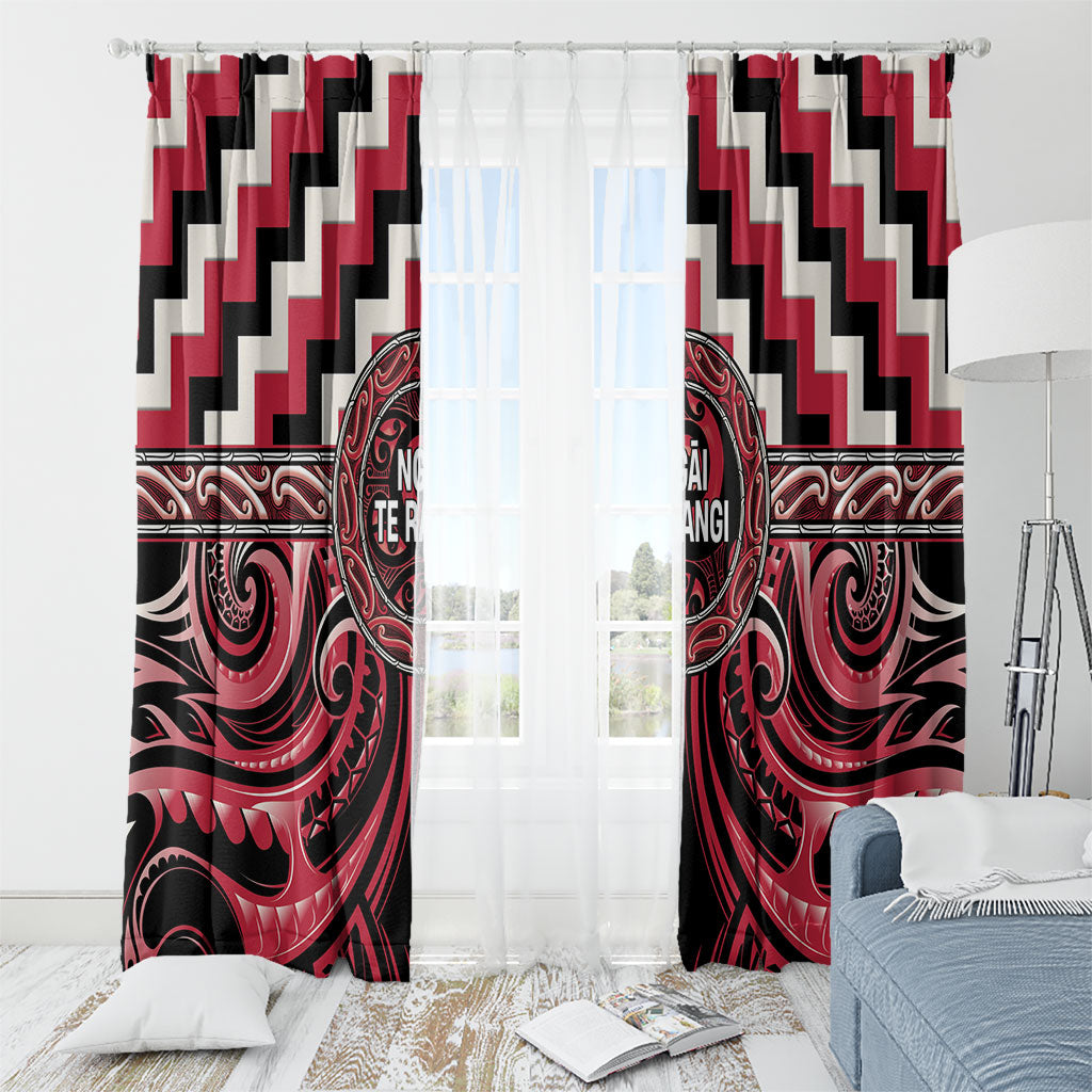 Aotearoa Ngai Te Rangi Window Curtain Maori Iwi Poutama Puhoro Tattoo