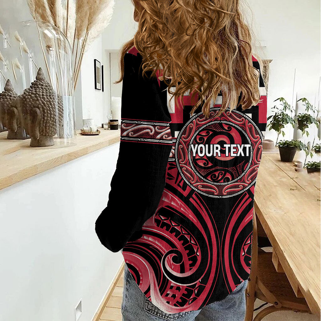 Aotearoa Ngai Te Rangi Personalised Women Casual Shirt Maori Iwi Poutama Puhoro Tattoo