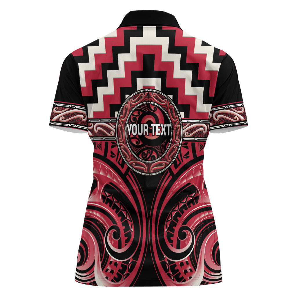 Aotearoa Ngai Te Rangi Personalised Women Polo Shirt Maori Iwi Poutama Puhoro Tattoo