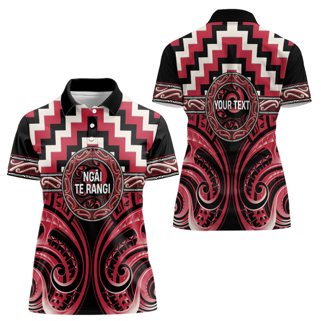 Aotearoa Ngai Te Rangi Personalised Women Polo Shirt Maori Iwi Poutama Puhoro Tattoo