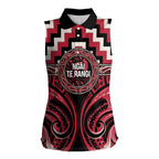 Aotearoa Ngai Te Rangi Personalised Women Sleeveless Polo Shirt Maori Iwi Poutama Puhoro Tattoo