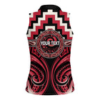Aotearoa Ngai Te Rangi Personalised Women Sleeveless Polo Shirt Maori Iwi Poutama Puhoro Tattoo