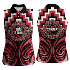 Aotearoa Ngai Te Rangi Personalised Women Sleeveless Polo Shirt Maori Iwi Poutama Puhoro Tattoo