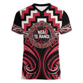 Aotearoa Ngai Te Rangi Personalised Women V-Neck T-Shirt Maori Iwi Poutama Puhoro Tattoo