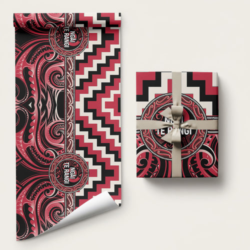 Aotearoa Ngai Te Rangi Wrapping Paper Maori Iwi Poutama Puhoro Tattoo