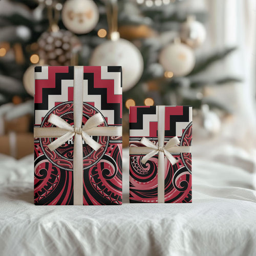 Aotearoa Ngai Te Rangi Wrapping Paper Maori Iwi Poutama Puhoro Tattoo