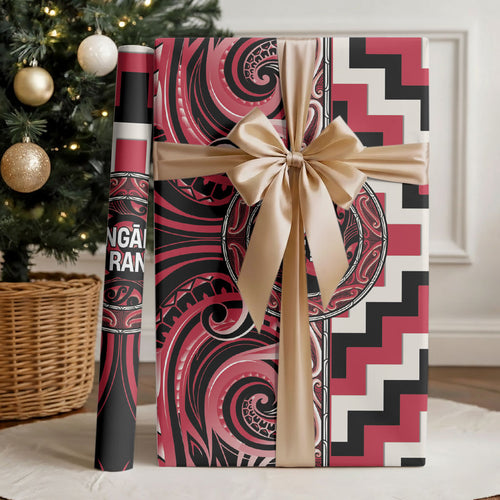 Aotearoa Ngai Te Rangi Wrapping Paper Maori Iwi Poutama Puhoro Tattoo
