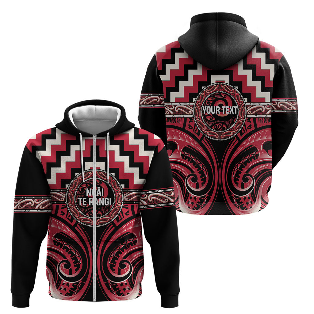 Aotearoa Ngai Te Rangi Personalised Zip Hoodie Maori Iwi Poutama Puhoro Tattoo