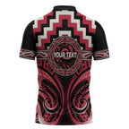 Aotearoa Ngai Te Rangi Personalised Zipper Polo Shirt Maori Iwi Poutama Puhoro Tattoo